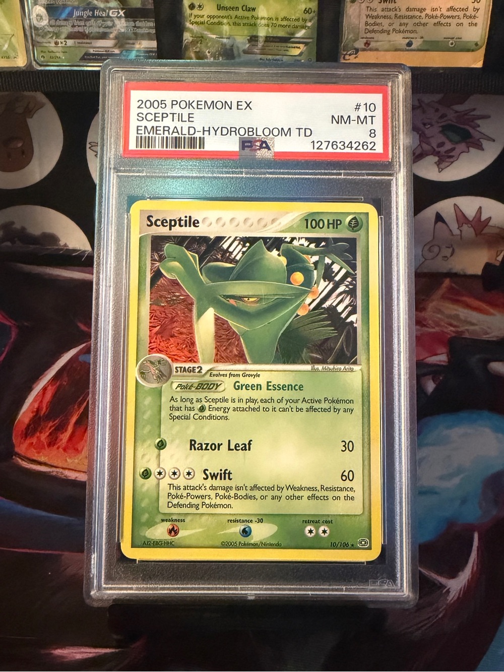 EX Sceptile 2005 Graded Trading Card - Green PSA 8